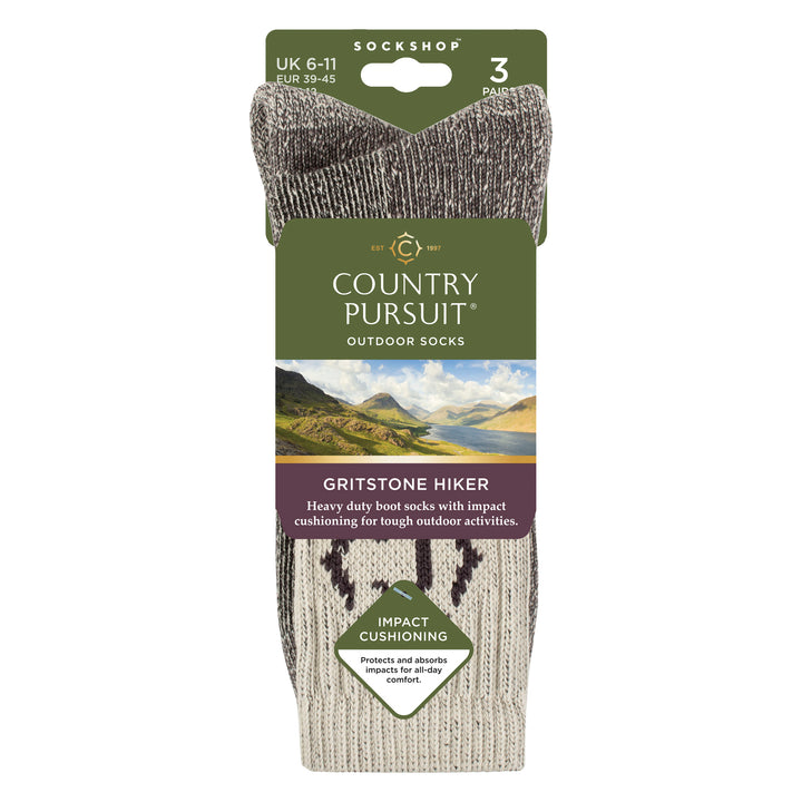 Mens Heavy Duty Durable Cushioned Hiking Socks with Reinforced Heel & Toe