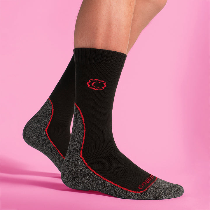 Mens Wool Blend Cushioned Walker Socks for Hiking & Outdoor Comfort