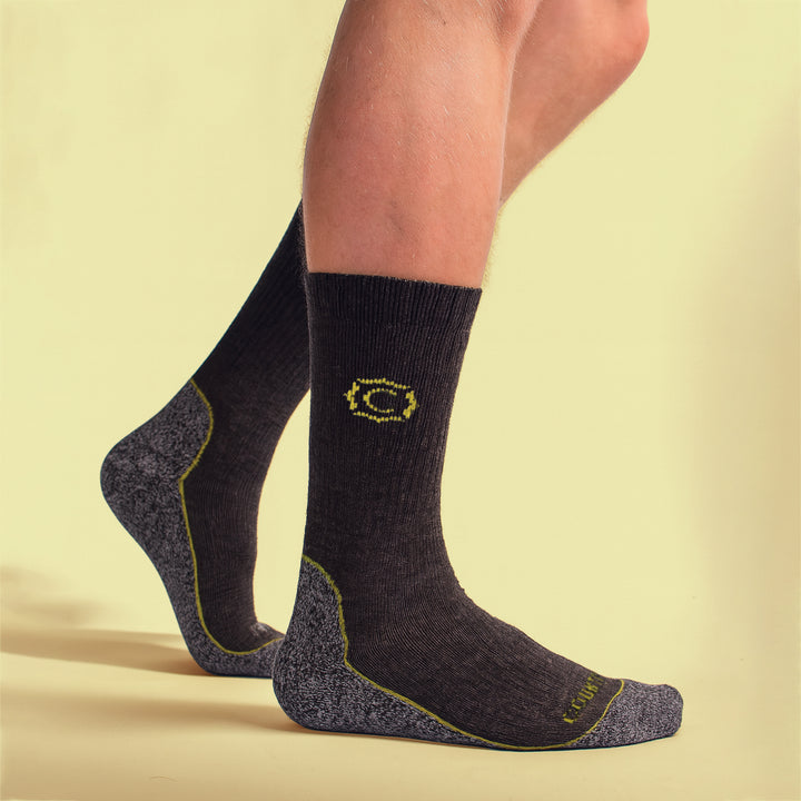 Mens Wool Blend Cushioned Walker Socks for Hiking & Outdoor Comfort