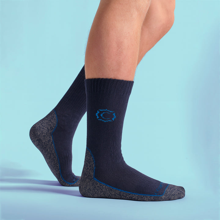 Mens Wool Blend Cushioned Walker Socks for Hiking & Outdoor Comfort