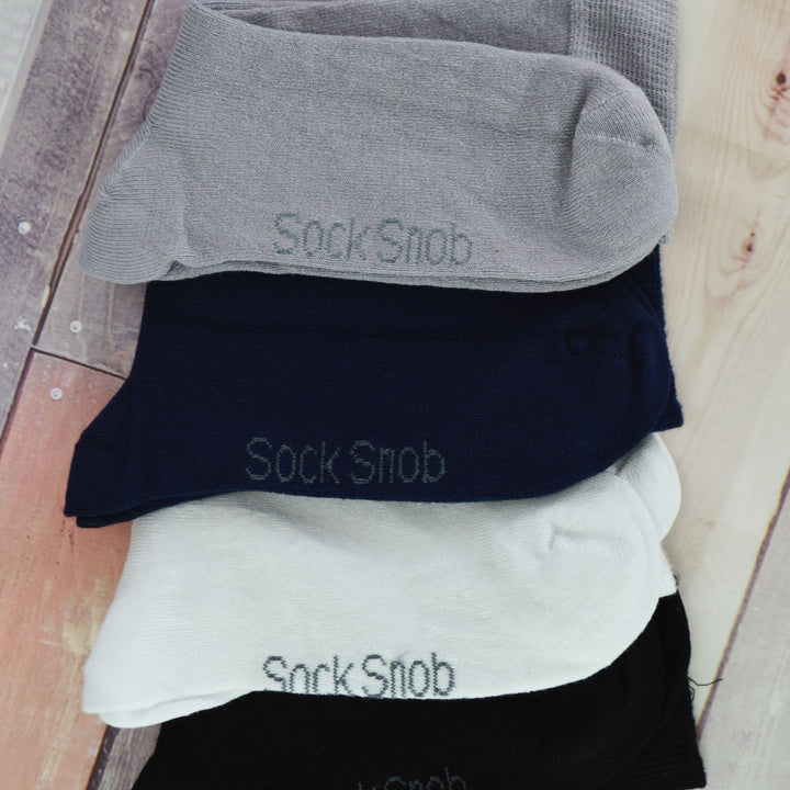 12 Pair Kids Breathable Bamboo Plain Socks for School