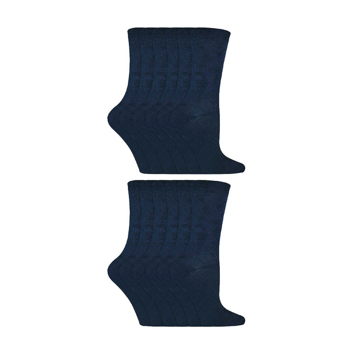 12 Pair Kids Breathable Bamboo Plain Socks for School