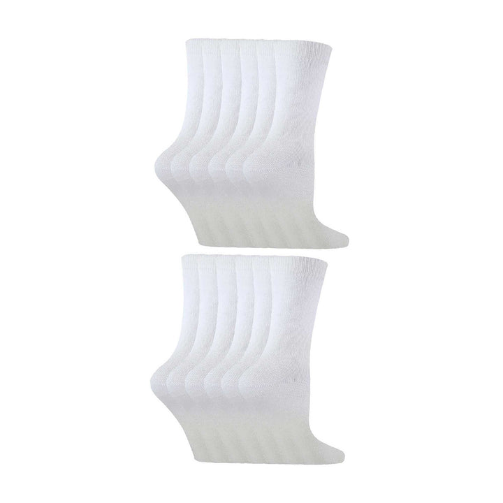 12 Pair Kids Breathable Bamboo Plain Socks for School