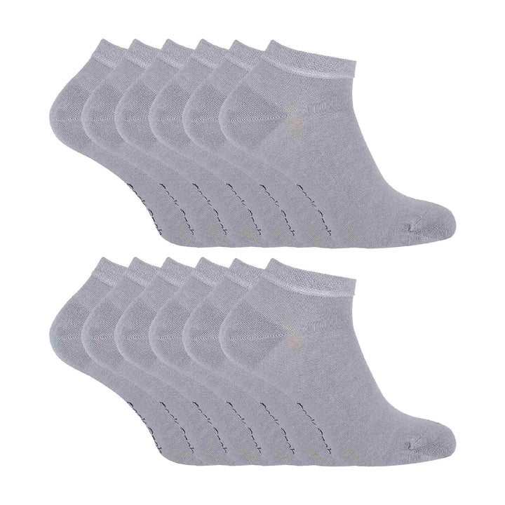 Mens 12 Pack Bamboo Trainer Socks: Cushioned Low Cut Socks for Summer Comfort