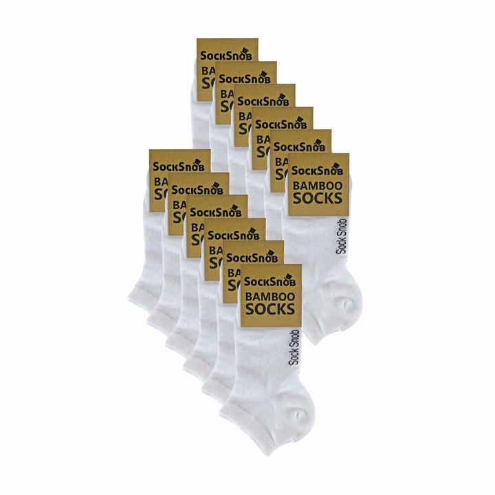 Mens 12 Pack Bamboo Trainer Socks: Cushioned Low Cut Socks for Summer Comfort