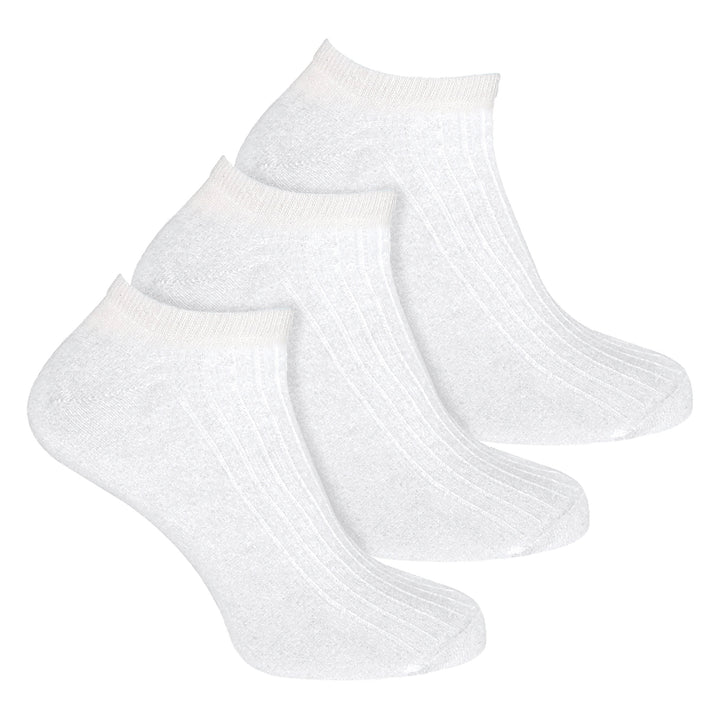 3 Pack Kids 100% Cotton Trainer Socks