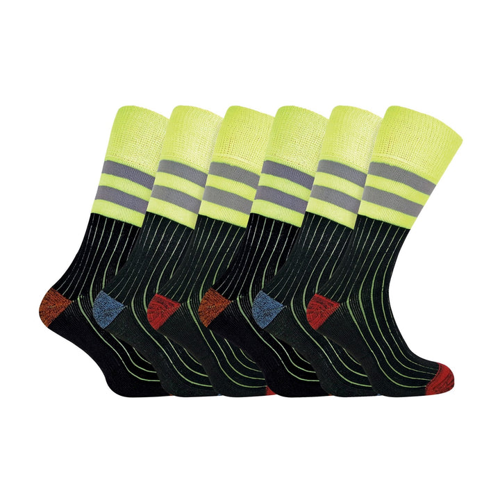 Mens Heavy Duty Cotton Hi Viz Work Socks (Multipack Options)