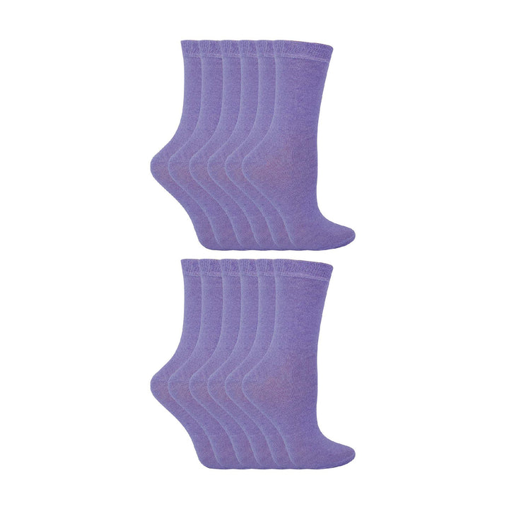 12 Pair Kids Soft Cotton Colourful Casual Plain Dress Socks