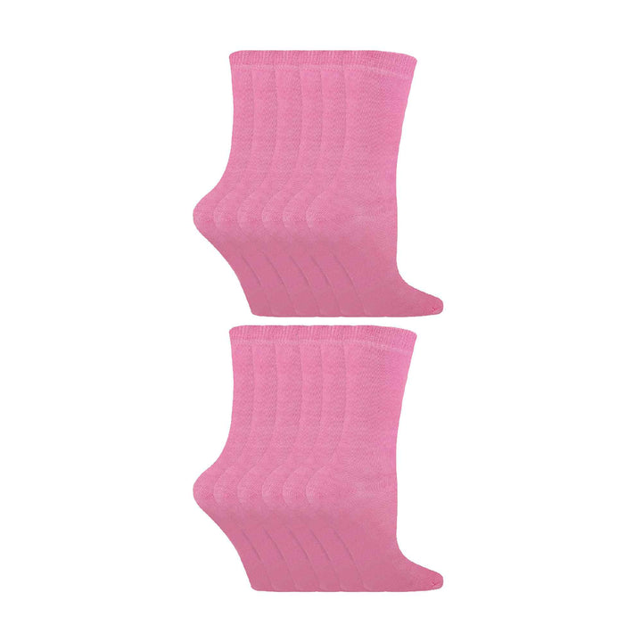 12 Pair Kids Soft Cotton Colourful Casual Plain Dress Socks
