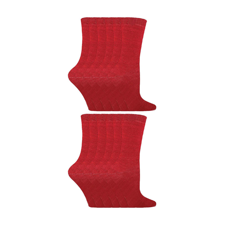 12 Pair Kids Soft Cotton Colourful Casual Plain Dress Socks