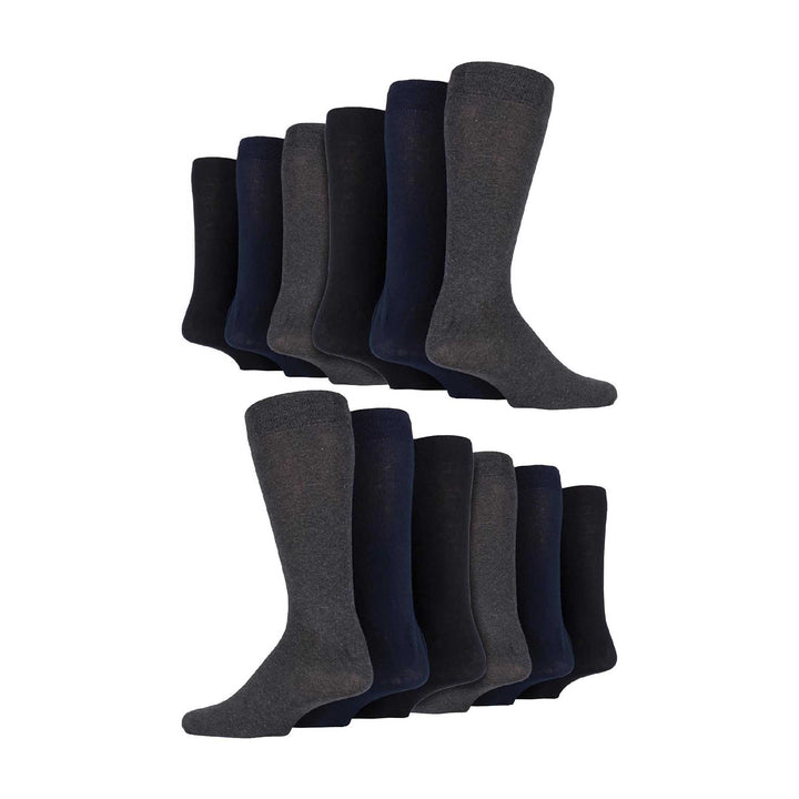 12 Pair Mens Colourful Cotton Striped Patterned Dress Socks