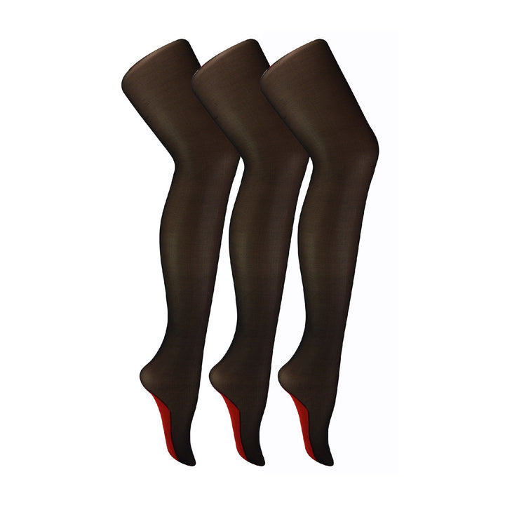3 Pair 40 Denier Seamed Ultra Sheen Ladies Tights with Line Up the Back