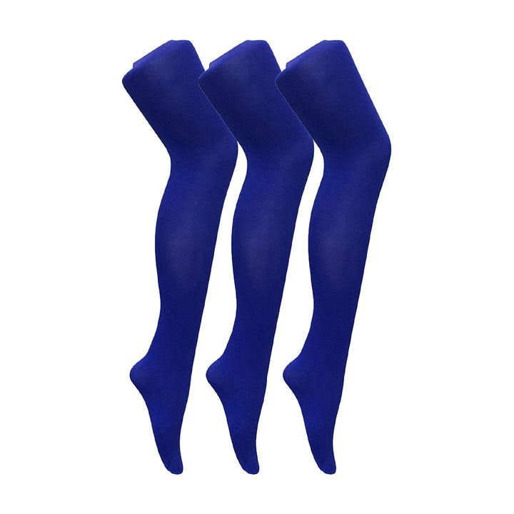 3 Pair Ladies Coloured Opaque 80 Denier Plain Block Colour Tights