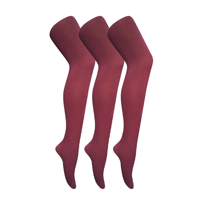 3 Pair Ladies Coloured Opaque 80 Denier Plain Block Colour Tights