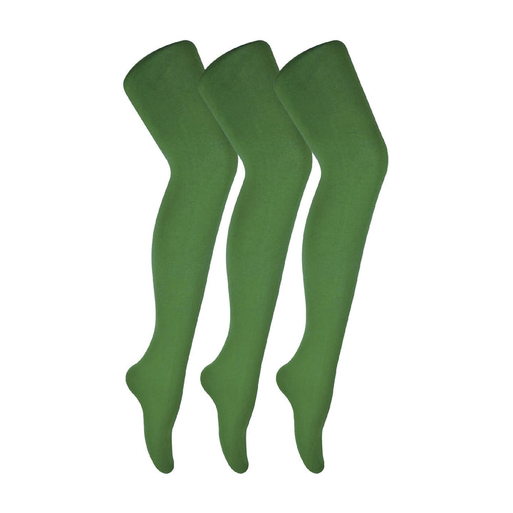 3 Pair Ladies Coloured Opaque 80 Denier Plain Block Colour Tights