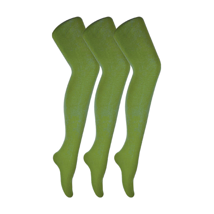 3 Pair Ladies Coloured Opaque 80 Denier Plain Block Colour Tights