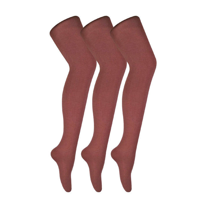 3 Pair Ladies Coloured Opaque 80 Denier Plain Block Colour Tights