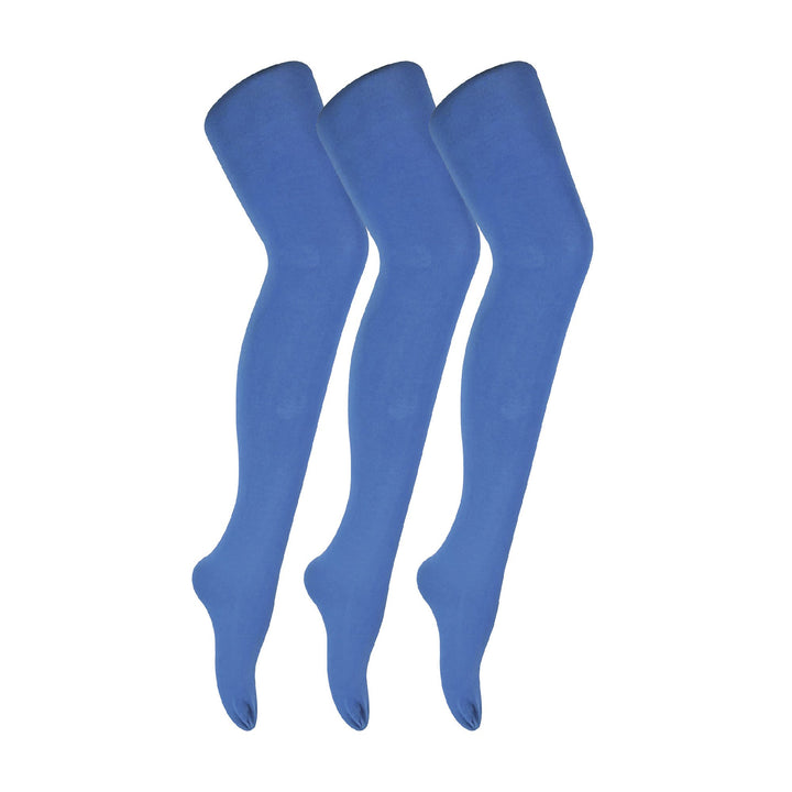 3 Pair Ladies Coloured Opaque 80 Denier Plain Block Colour Tights