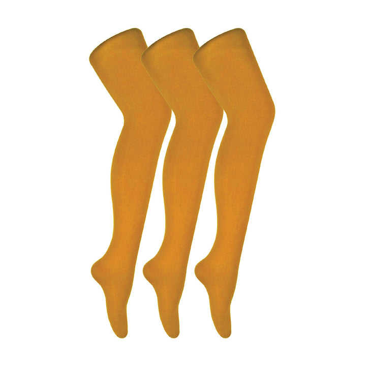 3 Pair Ladies Coloured Opaque 80 Denier Plain Block Colour Tights