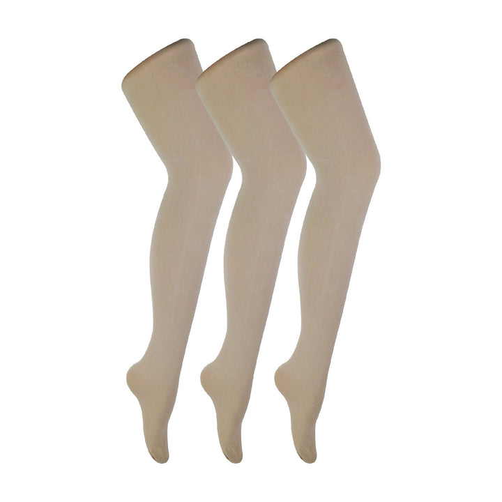 3 Pair Ladies Coloured Opaque 80 Denier Plain Block Colour Tights