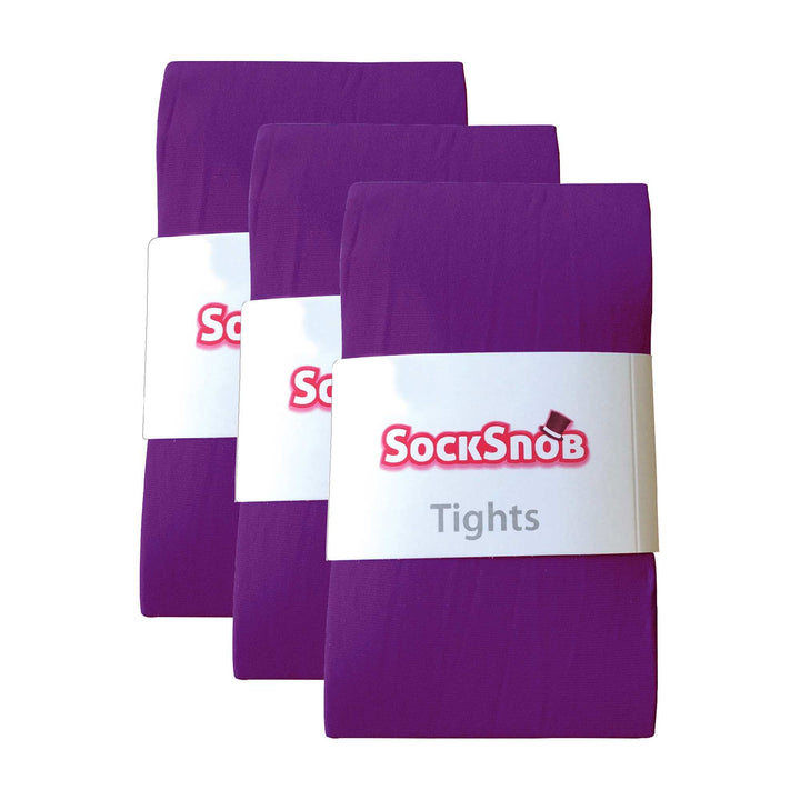3 Pair Ladies Coloured Opaque 80 Denier Plain Block Colour Tights