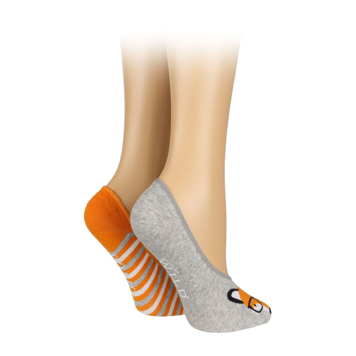 4 Pack Ladies Novelty No Show Socks: Summer Cotton Socks with Heel Grip