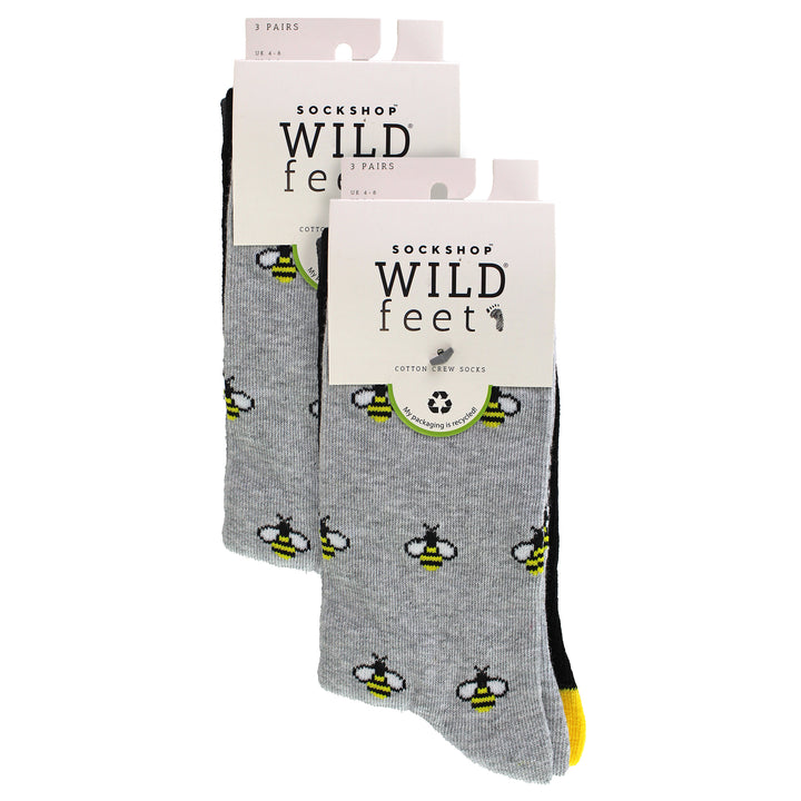 6 Pairs Ladies Multipack of Fun Design Socks with Novelty Animal Patterns