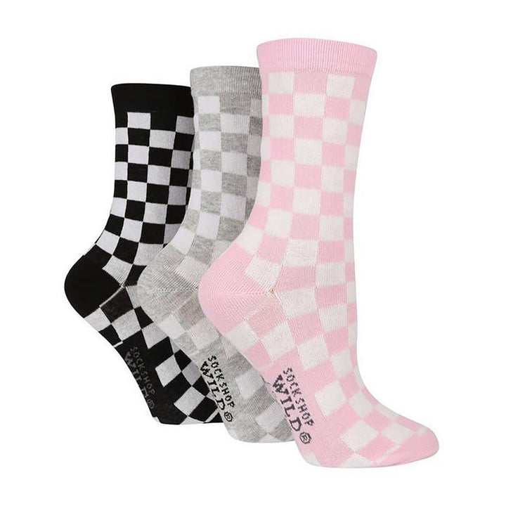 3 Pack Ladies Jacquard Novelty Cotton Socks