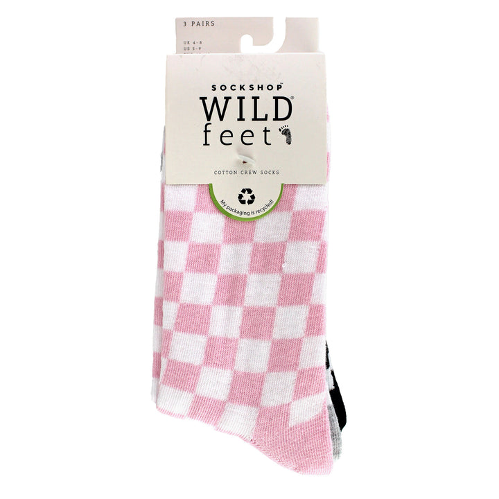 3 Pack Ladies Jacquard Novelty Cotton Socks