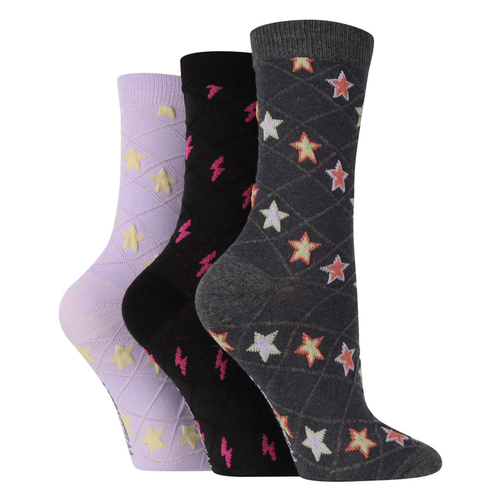 6 Pairs Ladies Multipack of Novelty Design Knitted Boot Socks | Autumn Socks