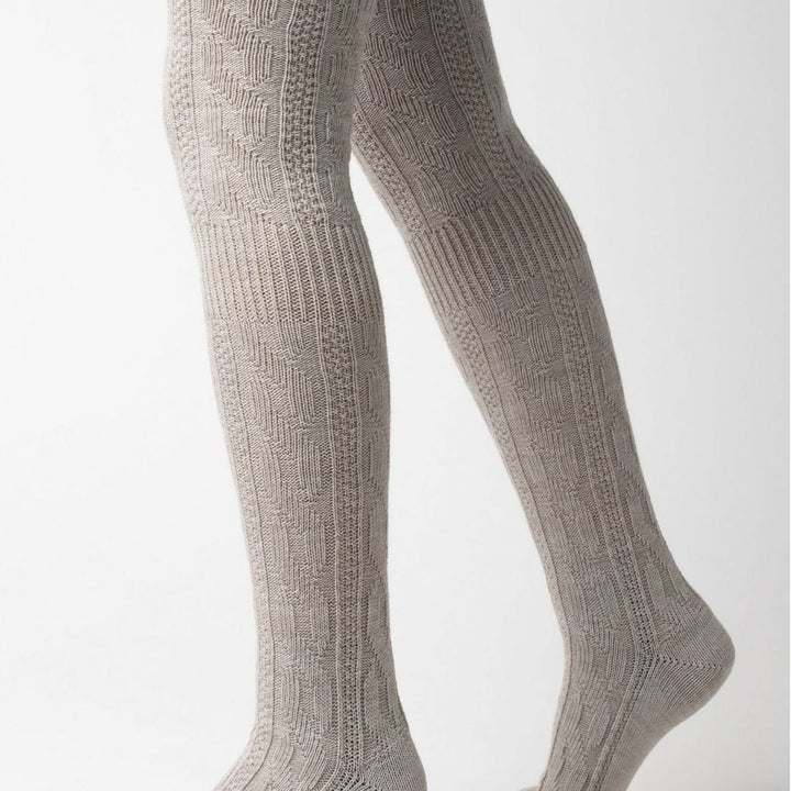 3 Pairs Ladies Extra Long Thigh High Over The Knee Wool Socks