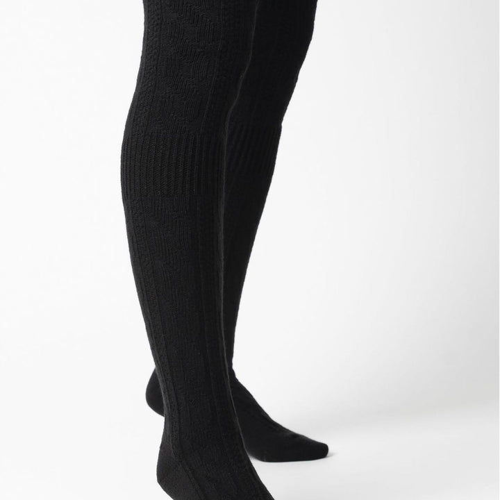 3 Pairs Ladies Extra Long Thigh High Over The Knee Wool Socks