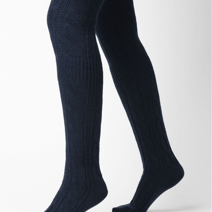 3 Pairs Ladies Extra Long Thigh High Over The Knee Wool Socks