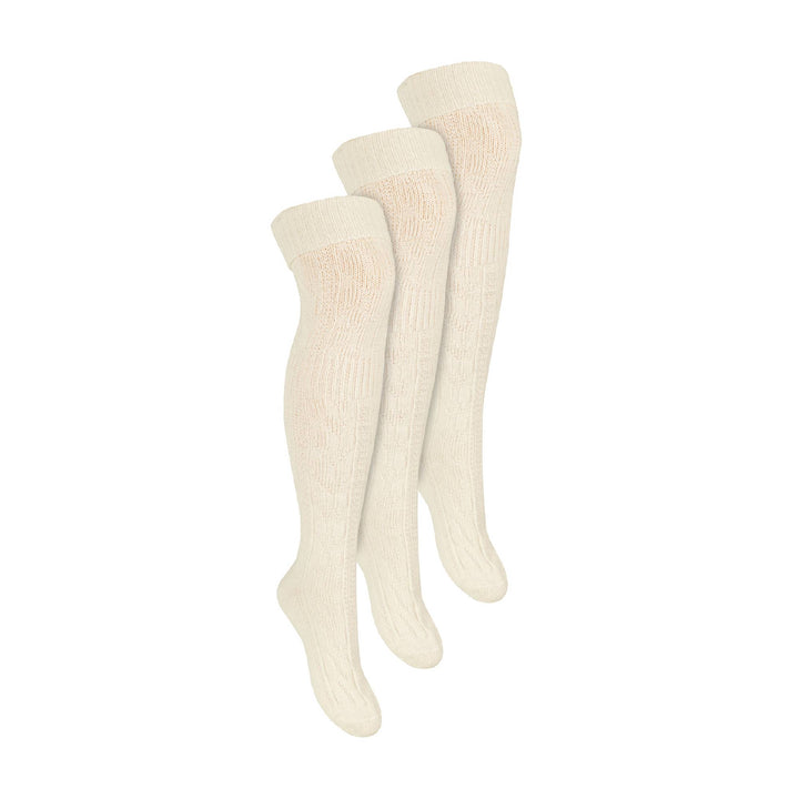 3 Pairs Ladies Extra Long Thigh High Over The Knee Wool Socks
