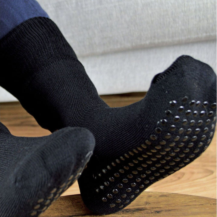 3 Pairs Unisex Multipack Anti-Slip Bamboo Slipper Socks with Grippers