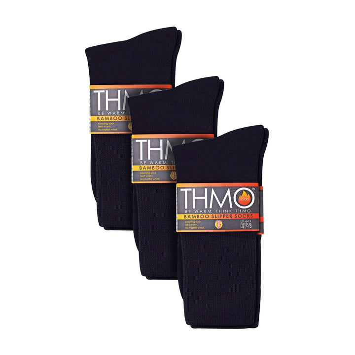 3 Pairs Unisex Multipack Anti-Slip Bamboo Slipper Socks with Grippers