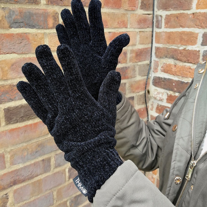 Damen Thinsulate Handschuhe Chenille mit 3M 40 Gramm Futter
