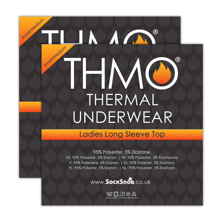 2 Pack Ladies Long Sleeved Thermal Top for Winter