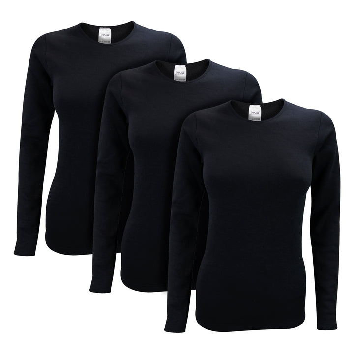 3 Pack Ladies Long Sleeved Thermal Top for Winter