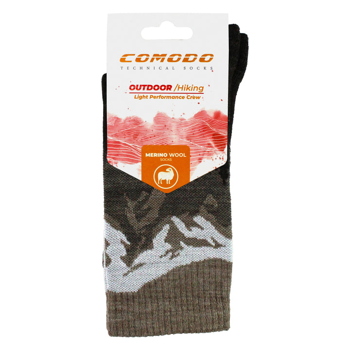 Mens Ladies Light Performance Crew Merino Wool Socks | Trekking Socks