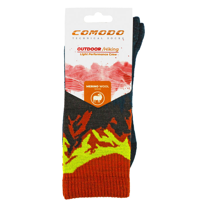 Mens Ladies Light Performance Crew Merino Wool Socks | Trekking Socks