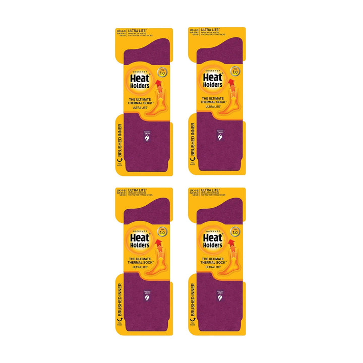 Ladies Ultra Lite Extra Thin 1.0 TOG Casual Thermal Socks (Multipack Options)