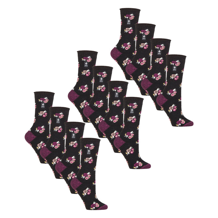 Damen Ultraleichte, extradünne 1,0 TOG-Thermosocken für den Freizeitgebrauch (Multipack-Optionen)