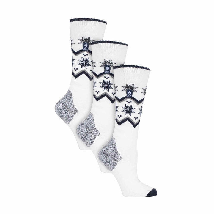 3 Pack Ladies Patterned Lightweight Thin 2.3 TOG Thermal Knee High Ski Socks