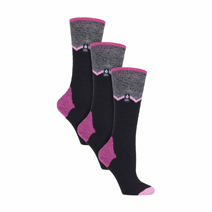 3 Pack Ladies Patterned Lightweight Thin 2.3 TOG Thermal Knee High Ski Socks
