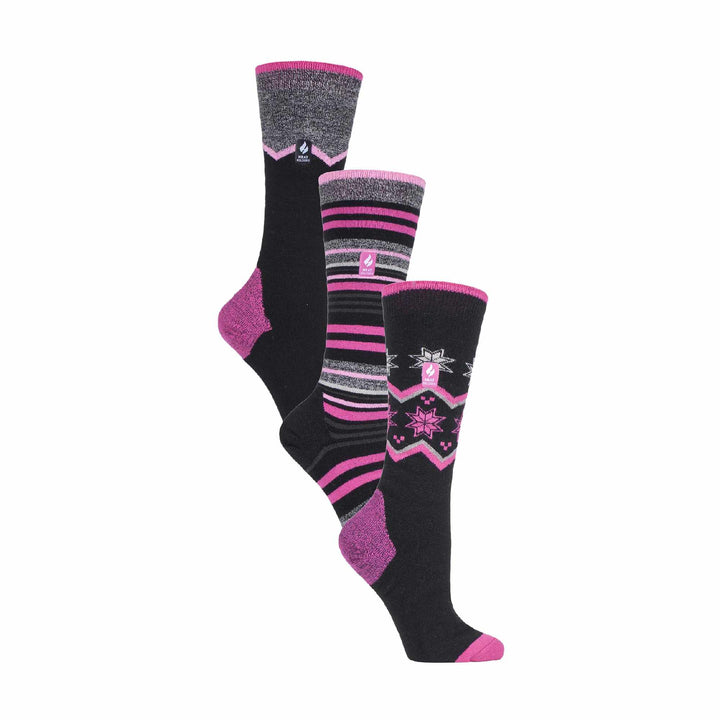 3 Pair Multipack Ultra Lightweight Womens Thermal Ski Socks