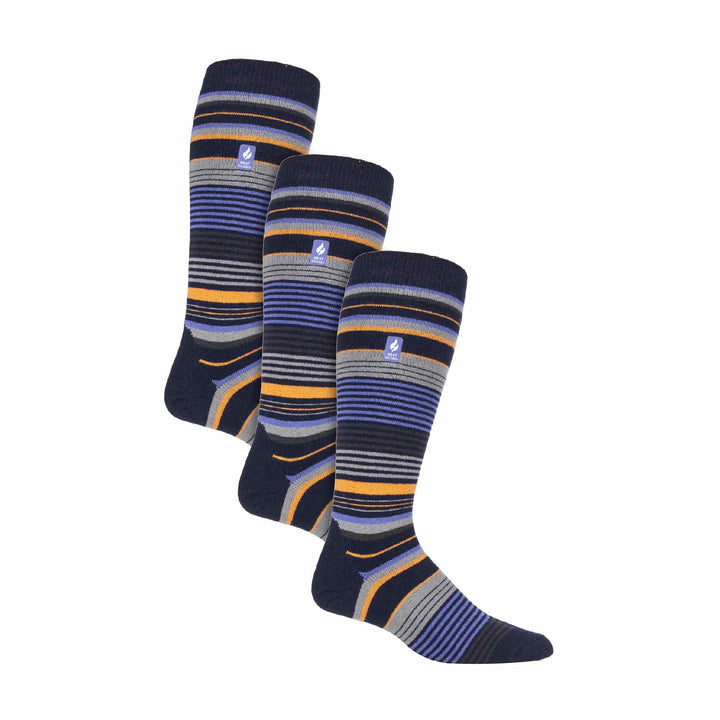 3 Pack Mens Patterned Lightweight Thin 2.3 TOG Thermal Knee High Ski Socks