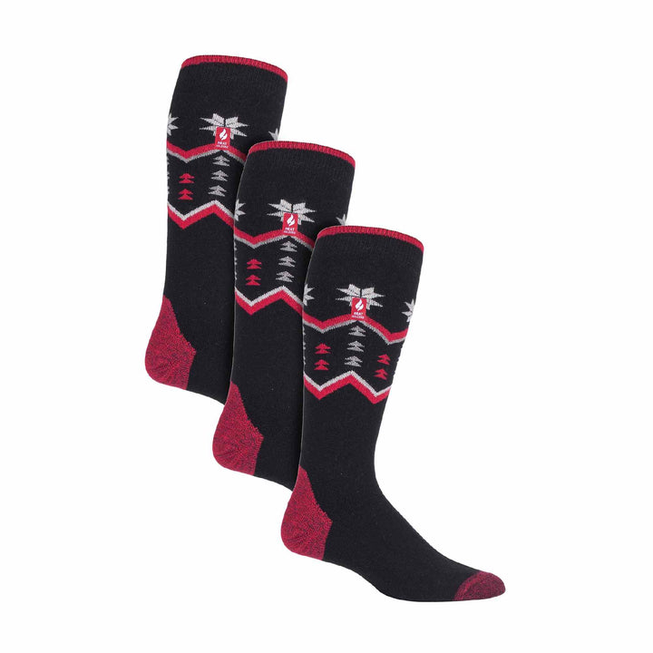 3 Pack Mens Patterned Lightweight Thin 2.3 TOG Thermal Knee High Ski Socks