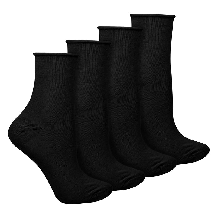 4 Pairs Ladies Bamboo Sensory Socks - Soft Seamless All Day Comfort Socks