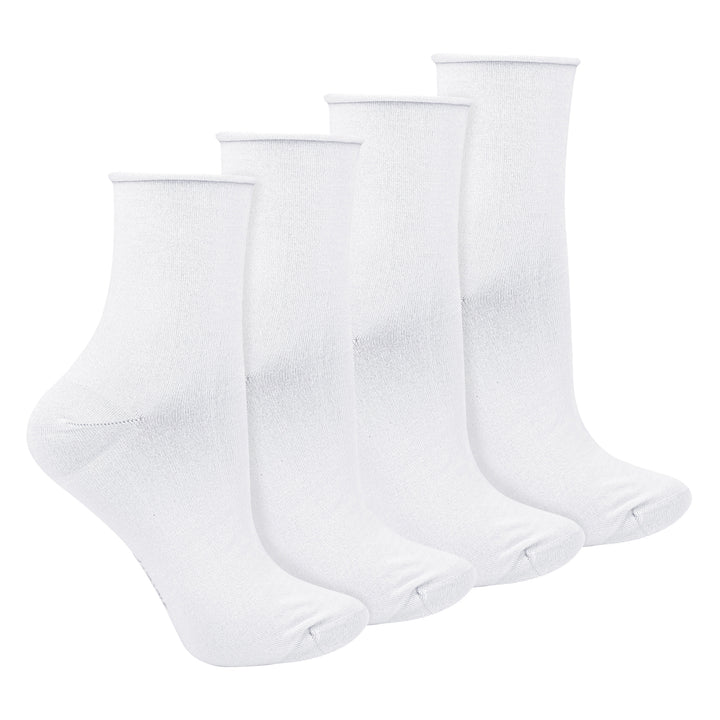 4 Pairs Ladies Bamboo Sensory Socks - Soft Seamless All Day Comfort Socks